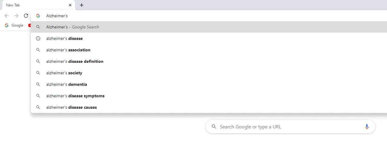 Alzheimer Google search
